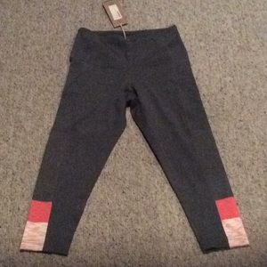 PrAna olive green and orange Capri , leggings.